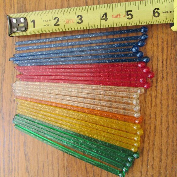 *4/$10* Vintage 1960s Glitter Plastic Stir Sticks - Picture 5 of 5